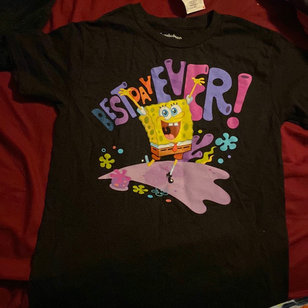 black spongebob t-shirt